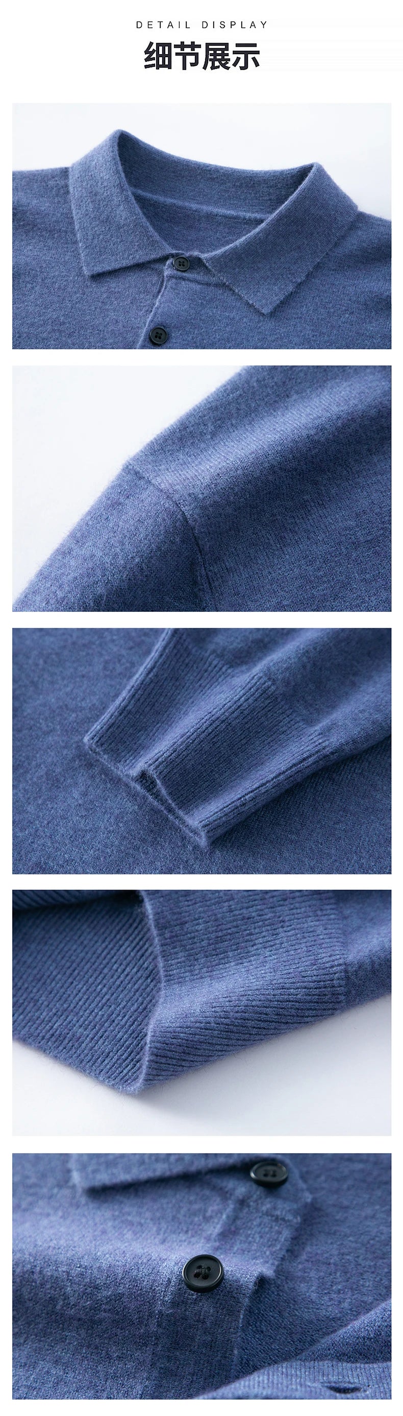 Suéter de Punto Antipilling para Hombre | Cuello Abotonado
