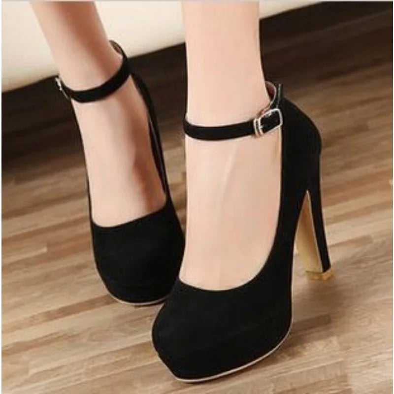 Zapatos de Tacón Alto con Plataforma y Hebilla para Mujer