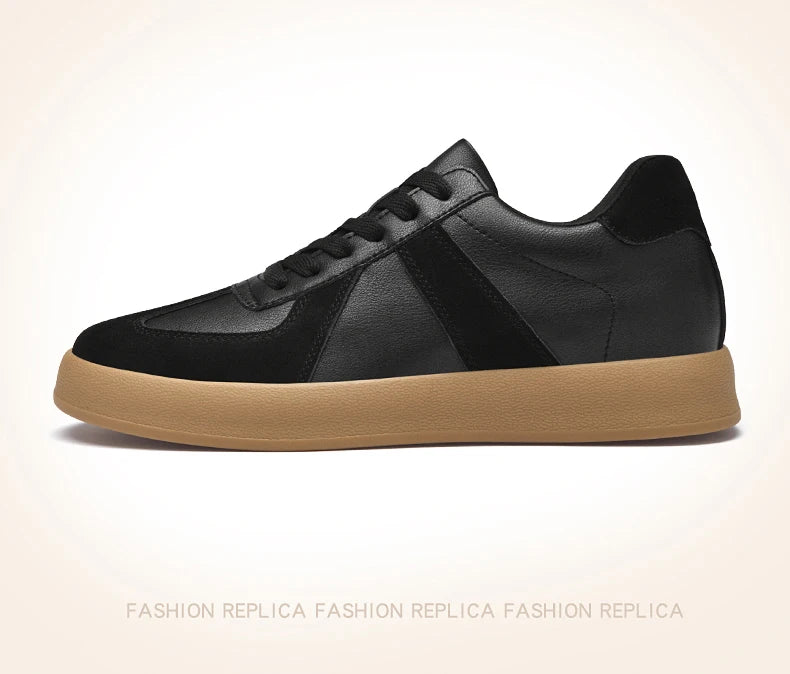 Zapatos invisibles con aumento de altura, zapatos de entrenamiento moral de 8cm, zapatillas informales transpirables de verano con aumento de altura interior para hombre, zapatos Forrest Gump versátiles Retro de cuero genuin