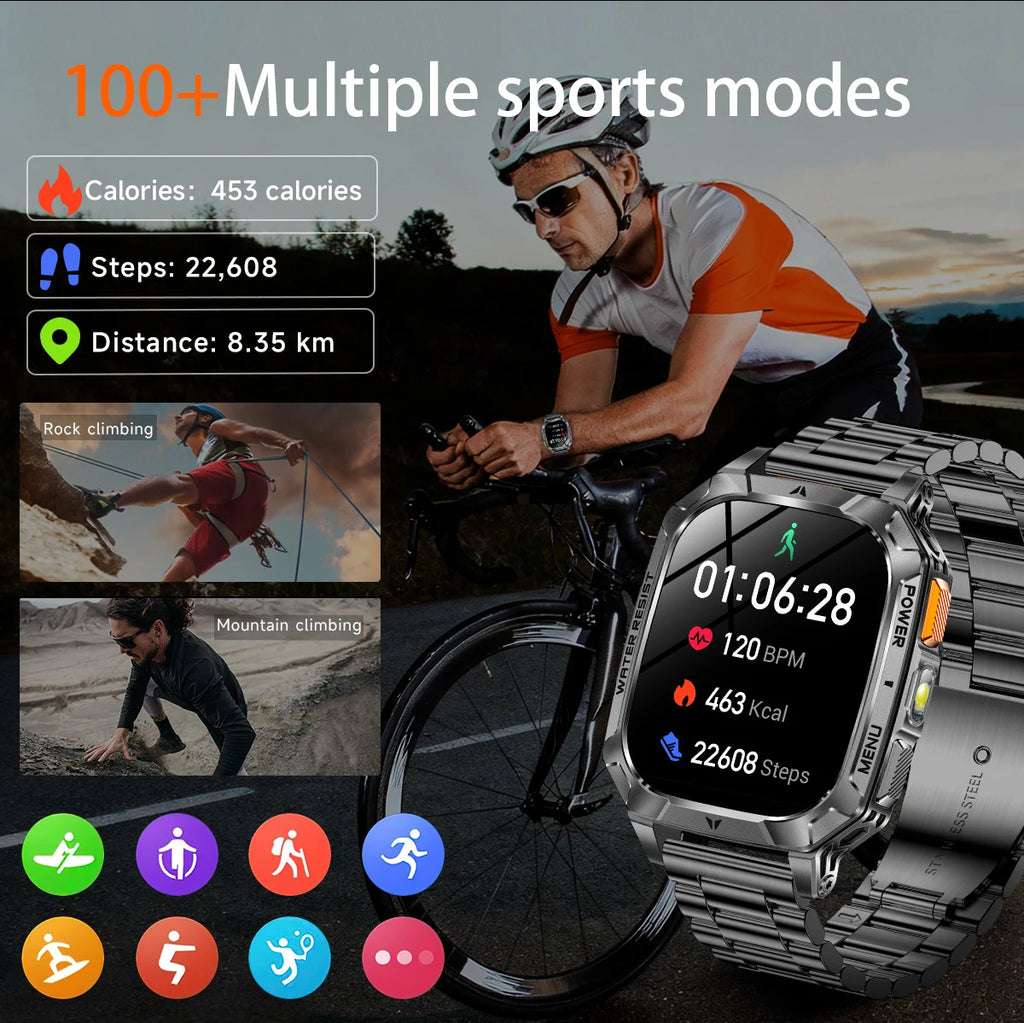 LIGE Reloj Inteligente Militar 1400mAh IP68