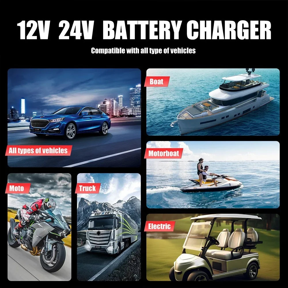 Cargador de Batería Inteligente 25A/15A | 12V-24V | GEL AGM LiFePo4