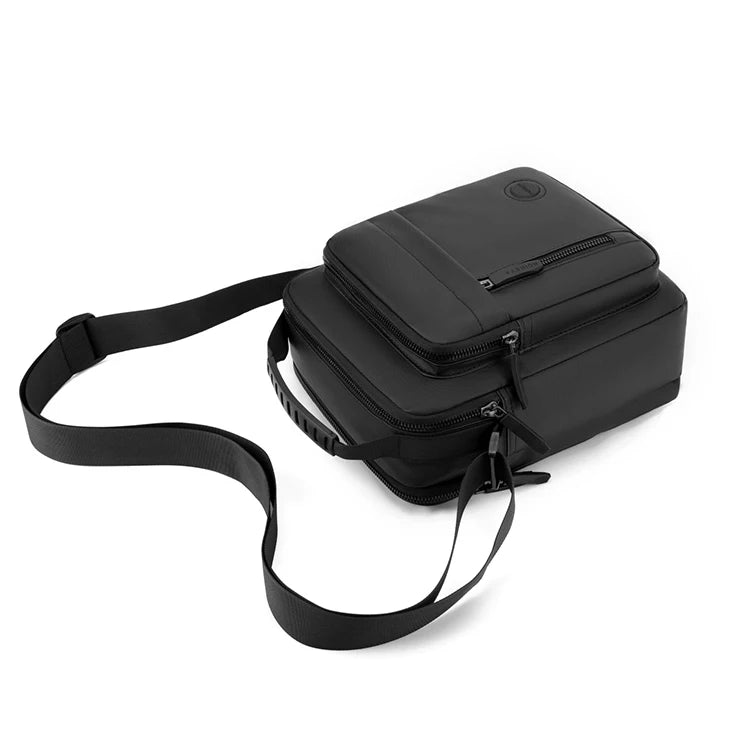 Bolso bandolera duradero, correa ajustable para el hombro, diseño multicapa, cremallera segura: bolsa de almacenamiento multifuncional