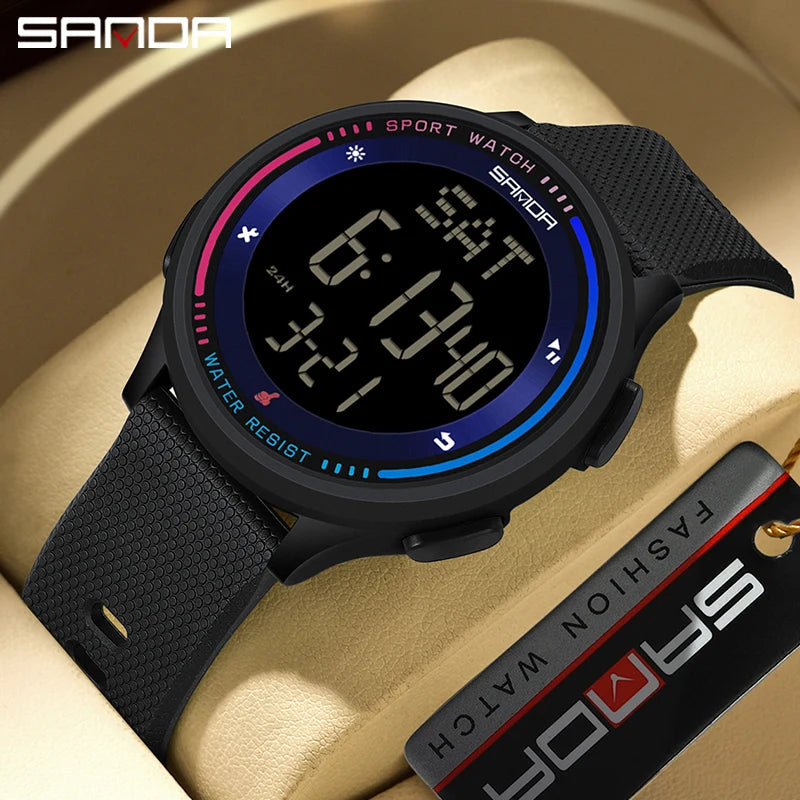 Reloj Digital SANDA 6158 para Niños y Adolescentes, Deportivo Impermeable