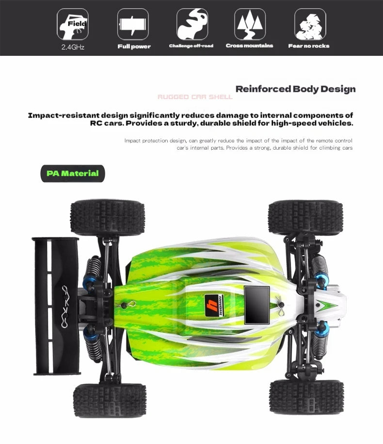WLtoys A959 - B Actualización 2.4G 4WD RC Coche todoterreno 1:18 Juguete de deriva de alta velocidad a escala completa