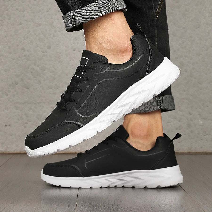 Zapatos para correr a la moda para hombre, zapatillas cálidas de invierno para hombre, zapatos antideslizantes para caminar para hombre, zapatos informales de cuero con cordones suaves 39-47 2024
