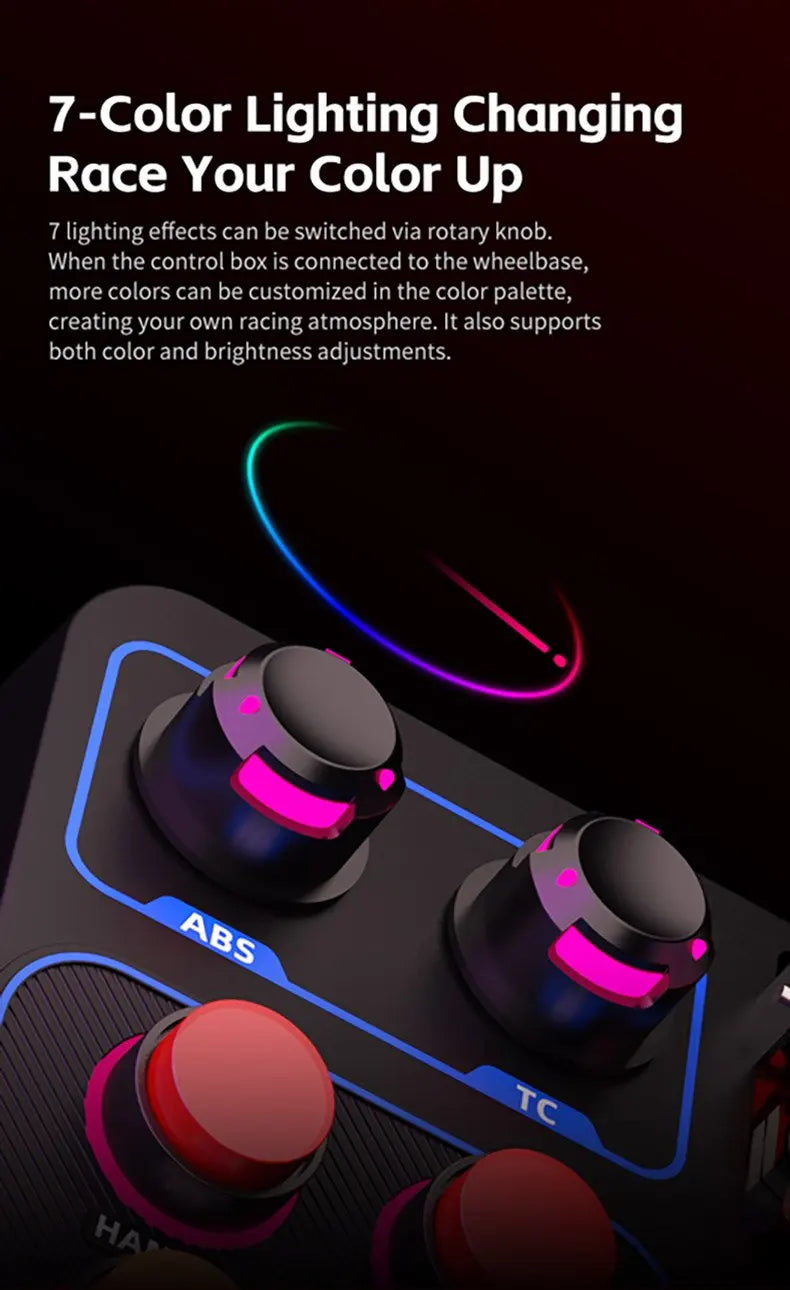 La caja de control central PXN-CB1 admite computadoras PC, con luces RGB personalizadas y 30 botones programables
