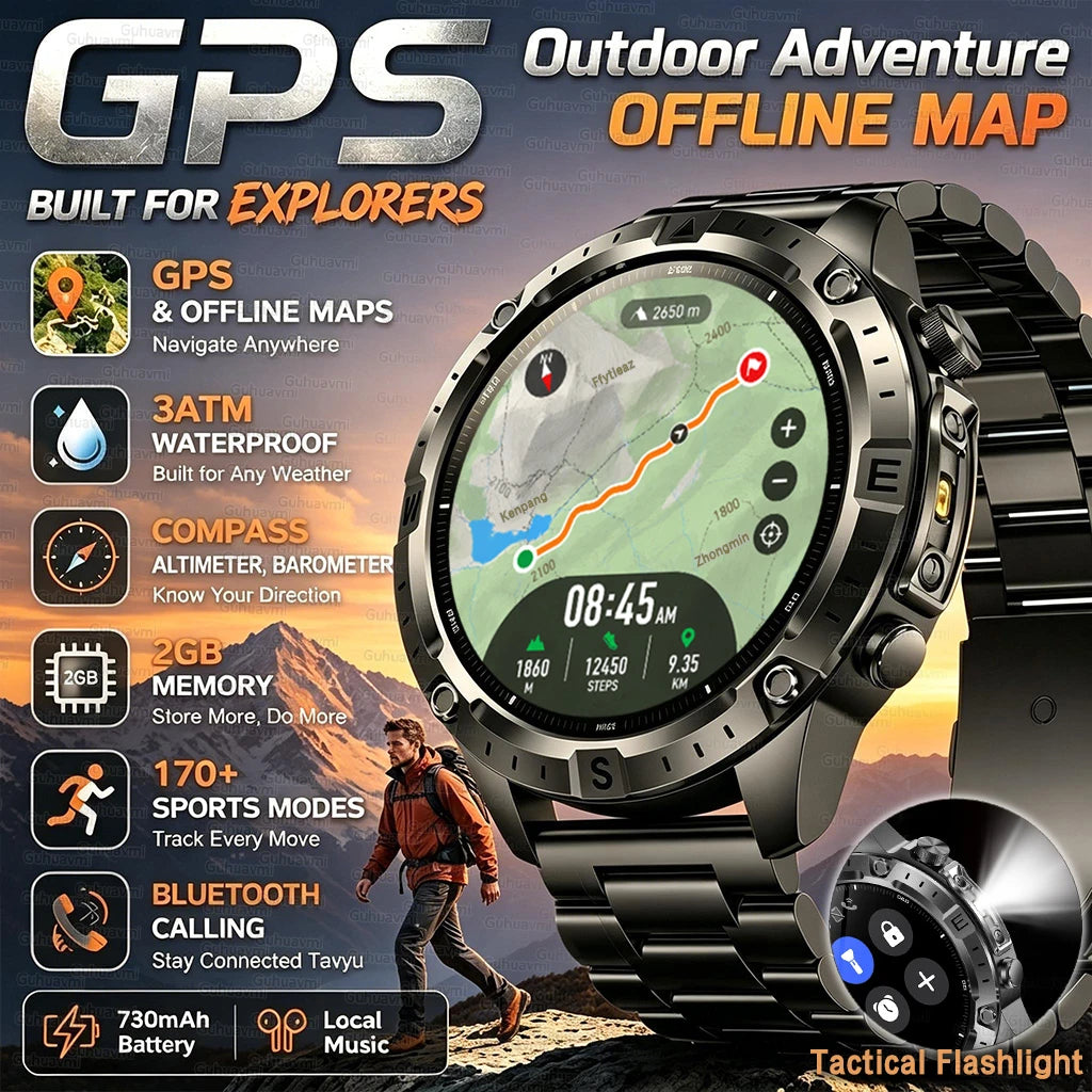 Reloj Inteligente Deportivo con GPS, Mapa Offline y Pantalla AMOLED