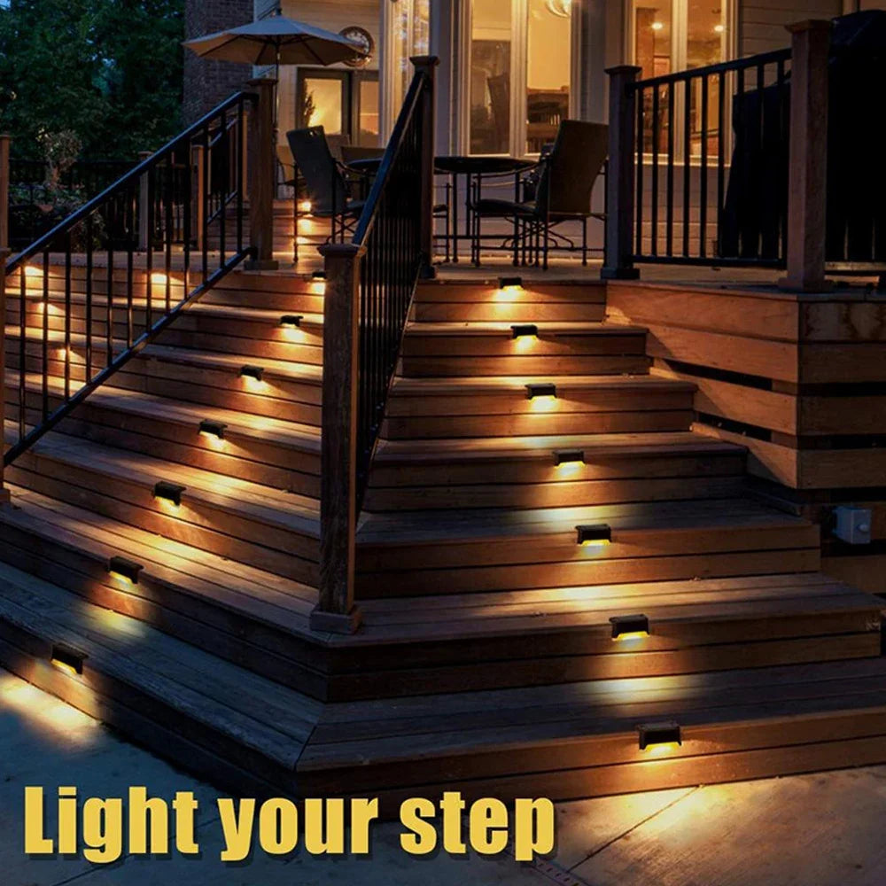 Lámpara de paso Solar LED blanca cálida, luces de jardín para exteriores, decoración de luz impermeable para balcón, Patio, escalera, valla