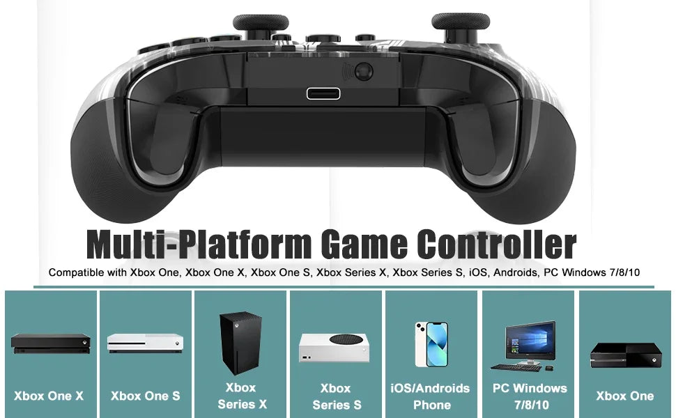 Mando de Juego Inalámbrico para Xbox One Series X/S con Wifi, Sensor Giroscópico de 6 Ejes, Doble Vibración, Joystick con Efecto Hall