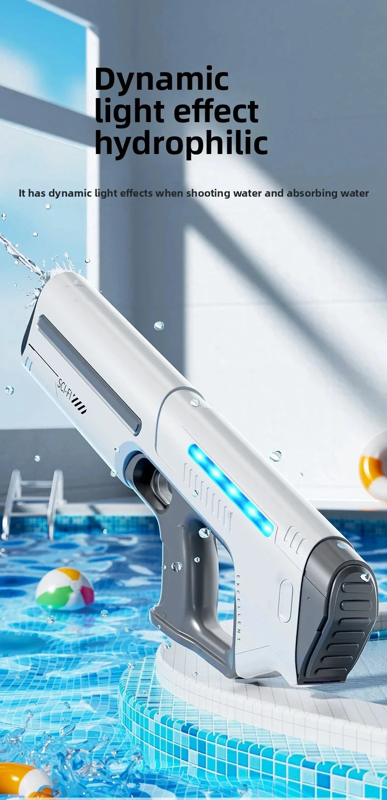 Pistola de Agua Eléctrica para Adultos, Potente Pistola de Agua Automática con Succión, Regalo de Verano, Juego para Playa, Piscina, Jardín, Diversión al Aire Libre
