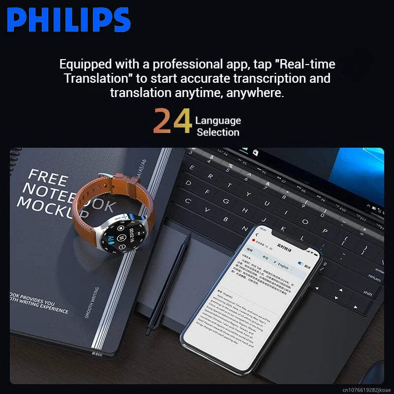 Reloj Inteligente Philips IA Grabación y Traducción