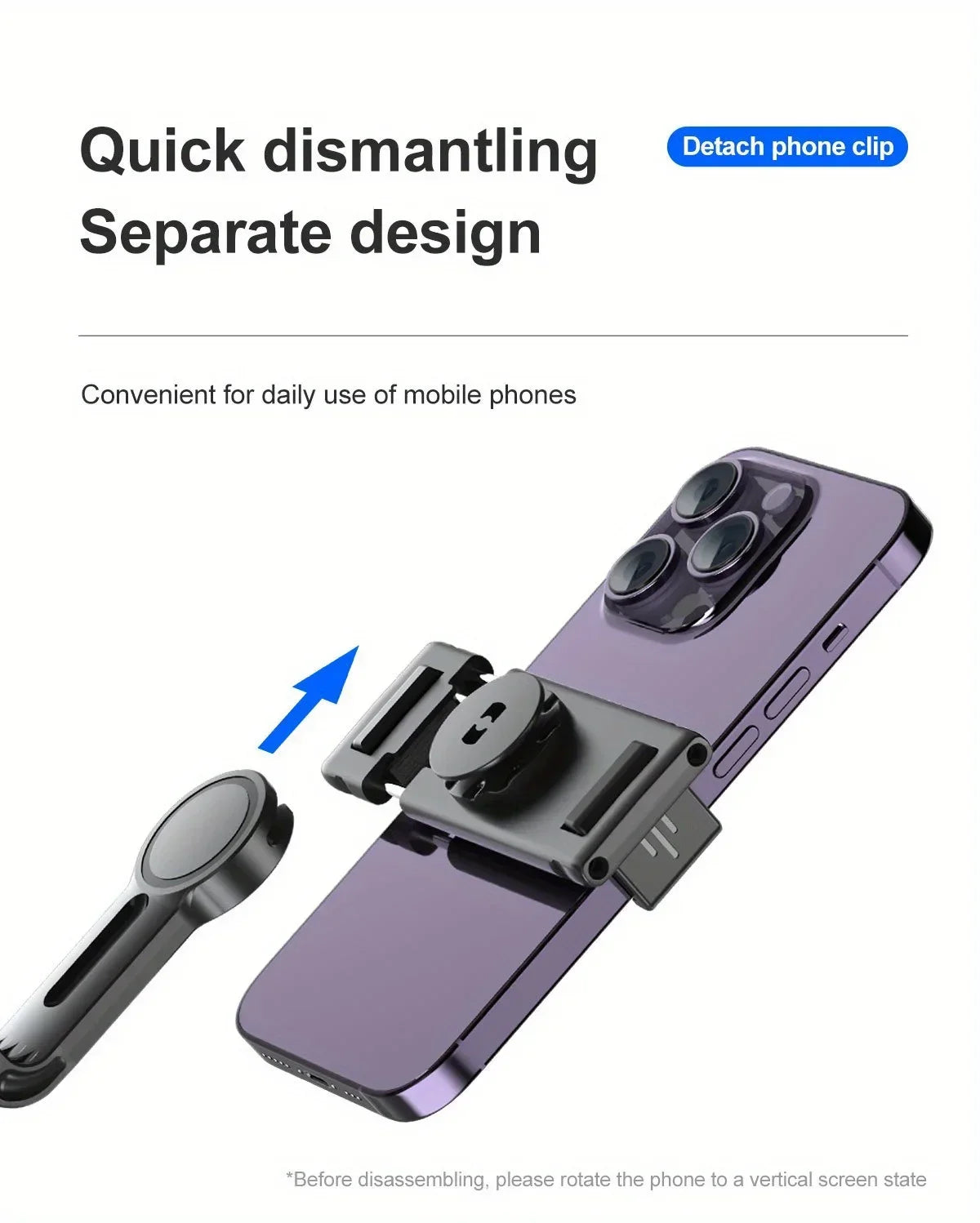 Soporte para Teléfono de Escritorio P02 con Seguimiento Facial 360 °   Gimbal Giratorio Automático para iPhone 16 15 Samsung S23 Xiaomi, Palo Selfie de Mano