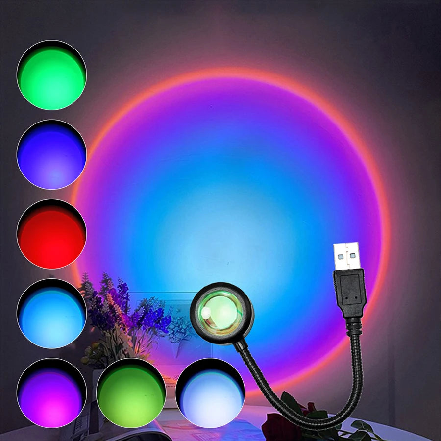 Lámpara LED de Atardecer Proyector de Luz Nocturna