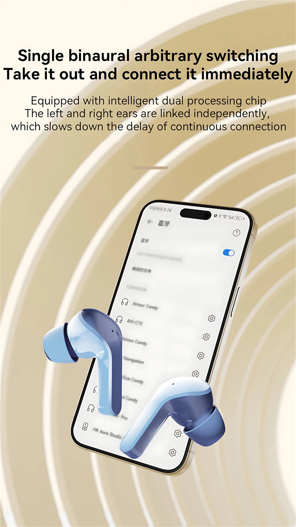 Auriculares Bluetooth Intrauditivos con Pantalla Digital LED Táctil, Larga Duración de Batería, Auriculares Deportivos, Llamadas HD, 0 Retraso, Auriculares Inalámbricos TWS