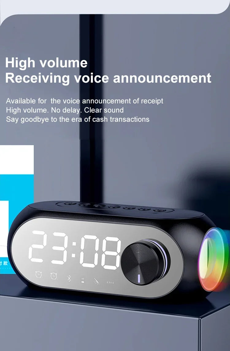 Altavoz Bluetooth Inalámbrico, Reloj Despertador, Radio FM Portátil, Subwoofer, Caja de Sonido, Mini Lámpara, Woofers, Caixa De Som, Coluna, Bocina