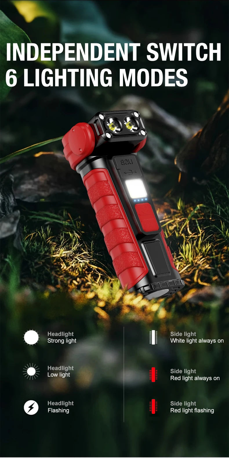 Linterna de Bolsillo LED Magnética Mini Llavero Alta Potencia