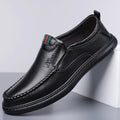 Mocasines de cuero para hombre con suela de goma cosida a mano