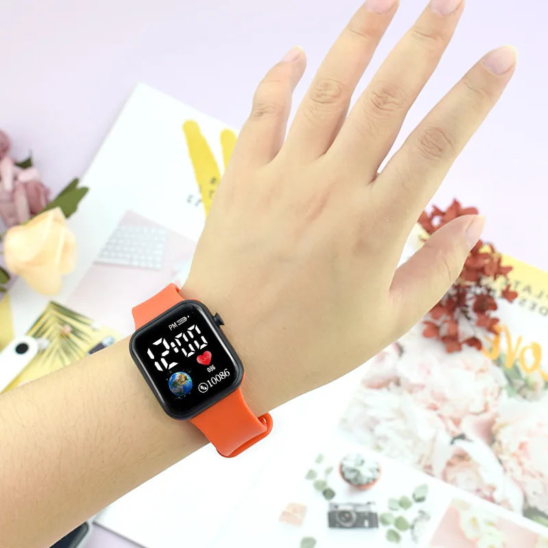 Relojes YIKAZE para niños, reloj Digital LED para niños, correa de silicona, reloj de pulsera electrónico de dibujos animados, reloj deportivo para niños y niñas, regalos