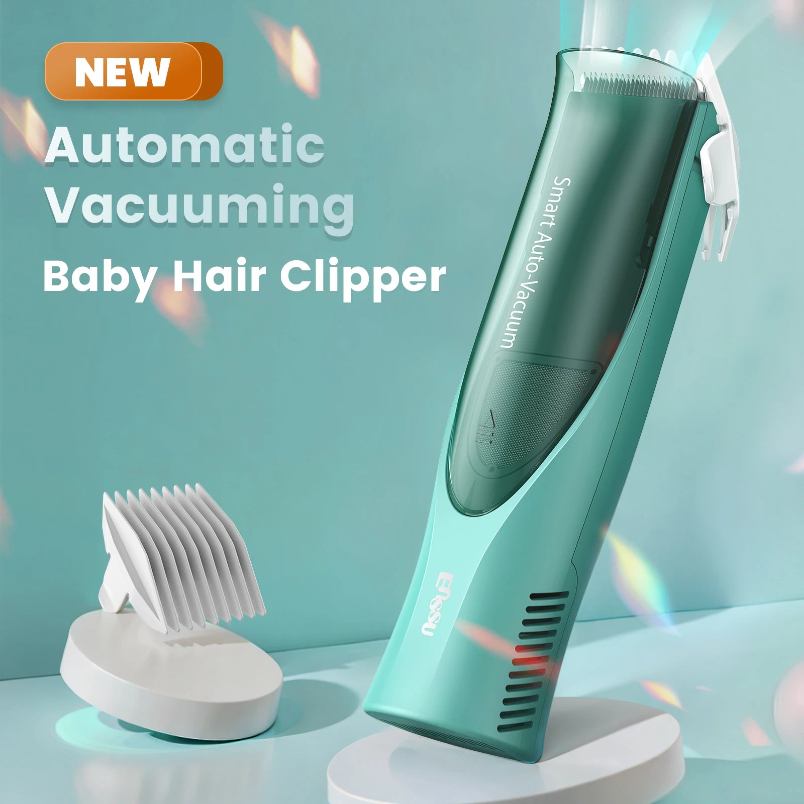 ENSSU-cortadora de pelo al vacío para niños pequeños, Kit de corte de pelo inalámbrico de dos modos, cortadora de pelo recargable