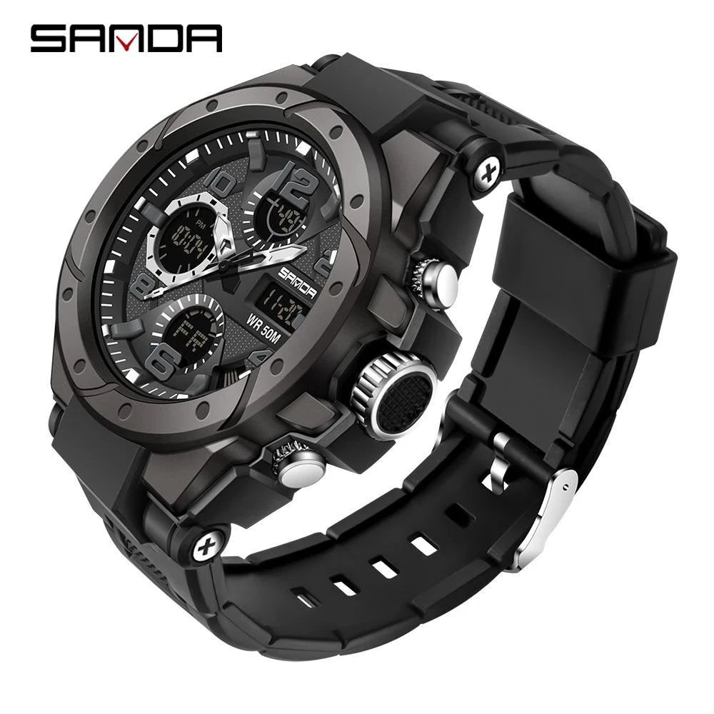 Reloj Militar SANDA Digital LED Doble Pantalla para Hombre