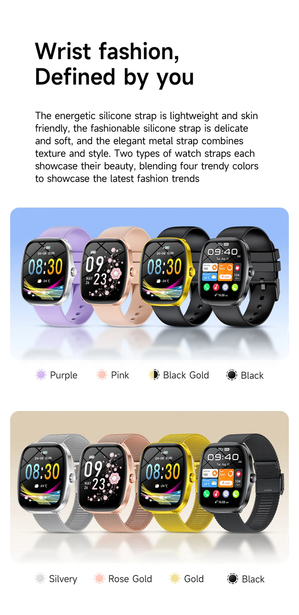 Reloj inteligente LIGE con llamadas Bluetooth, monitor cardíaco y IP68