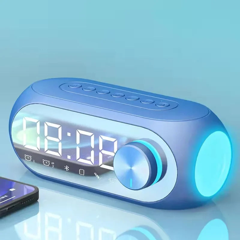 Altavoz Bluetooth Inalámbrico, Reloj Despertador, Radio FM Portátil, Subwoofer, Caja de Sonido, Mini Lámpara, Woofers, Caixa De Som, Coluna, Bocina
