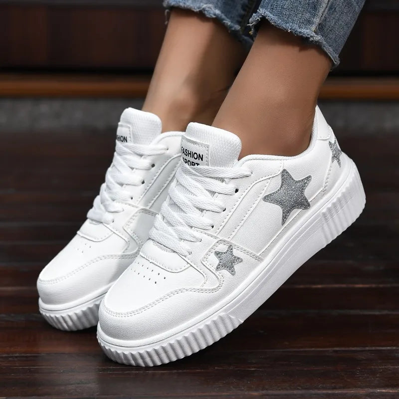 YRZL Zapatillas de deporte informales blancas para hombres y mujeres, zapatos cómodos de cuero PU para caminar, zapatos de Skate ligeros e impermeables, calzado deportivo