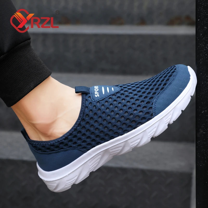 YRZL, zapatos informales ligeros para hombre, zapatillas informales transpirables sin cordones para hombre, zapatos planos antideslizantes para caminar al aire libre, talla 39-46