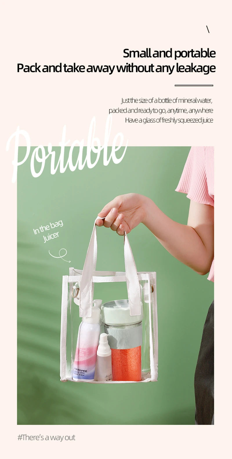 Licuadora Portátil USB 380ml para Viajes al Aire Libre