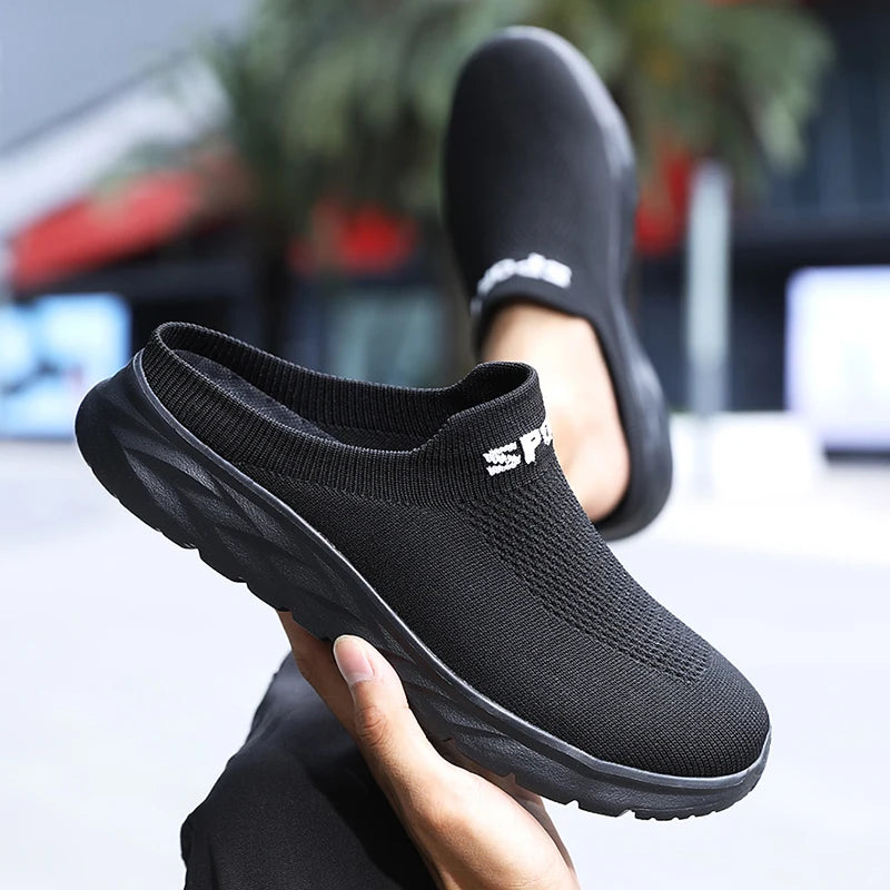 Zapatillas ligeras para hombre, zapatillas transpirables para hombre, zapatos casuales de moda, zapatos planos antideslizantes para hombre, zapatos planos sin cordones para exteriores de talla grande