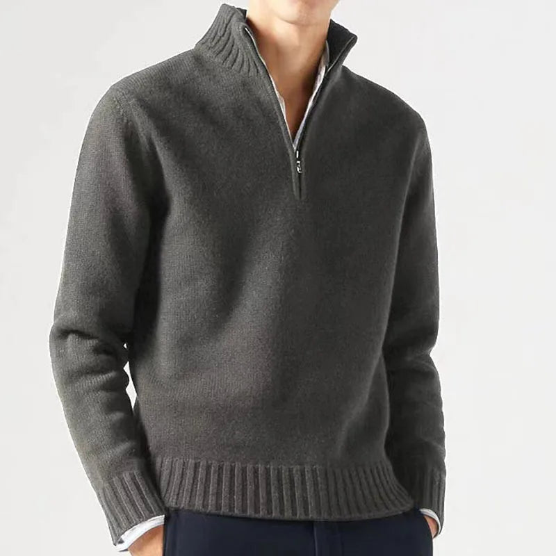 Otoño hombres suéteres de cuello alto prendas de punto jerseys Color sólido suéter de manga larga masculino Casual abrigos cálidos diarios