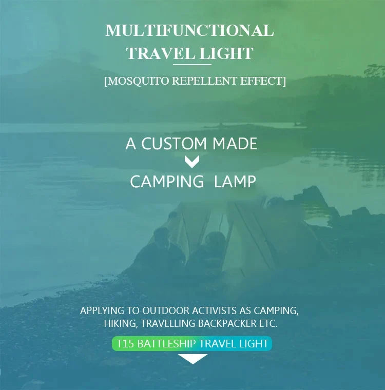 Luz LED Portátil Recargable para Acampar con Imán