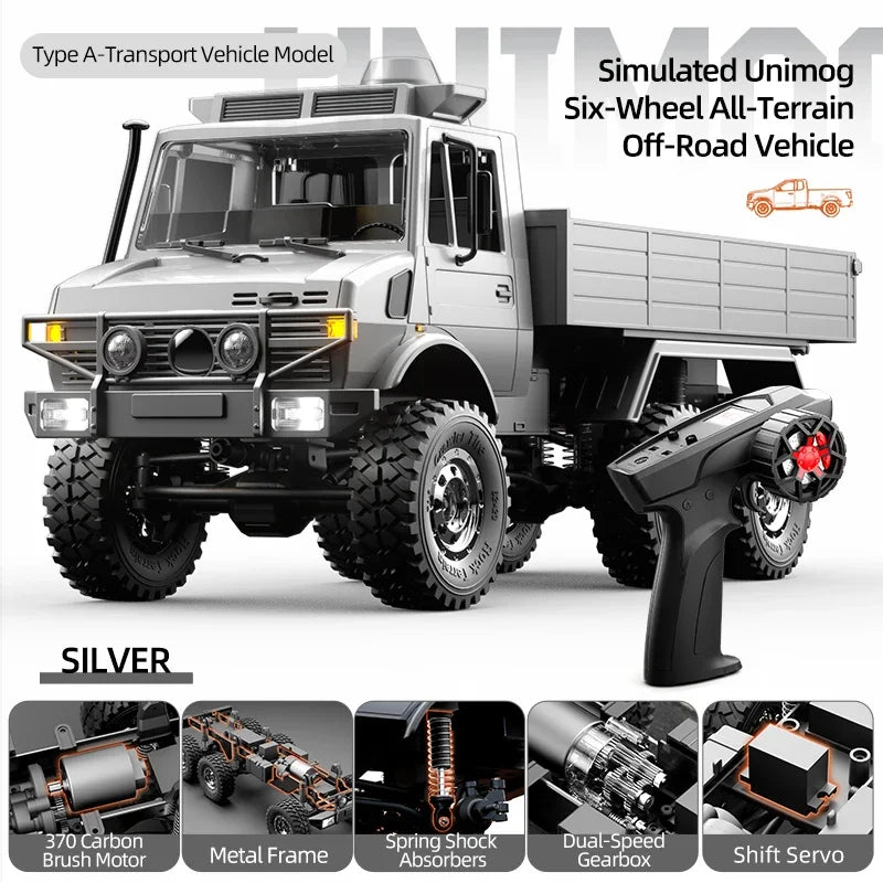 C8823 6WD RC coche 1/18 todoterreno vehículo de Control remoto 2,4G alta velocidad escalada transporte rescate oruga modelo juguetes para niños