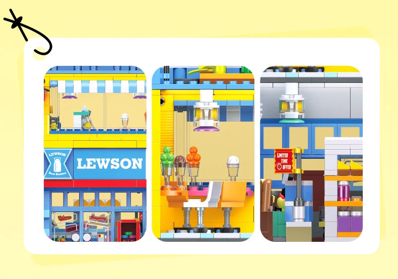 Bloques de Construcción de Tienda de Conveniencia con Escena Urbana, Modelo DIY en Miniatura, Decoración de Escritorio, Regalo Coleccionable para Adultos, Cumpleaños, Festividades