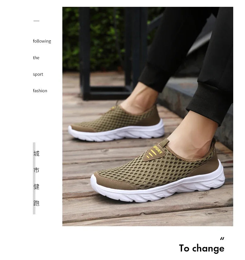 YRZL, zapatos informales ligeros para hombre, zapatillas informales transpirables sin cordones para hombre, zapatos planos antideslizantes para caminar al aire libre, talla 39-46