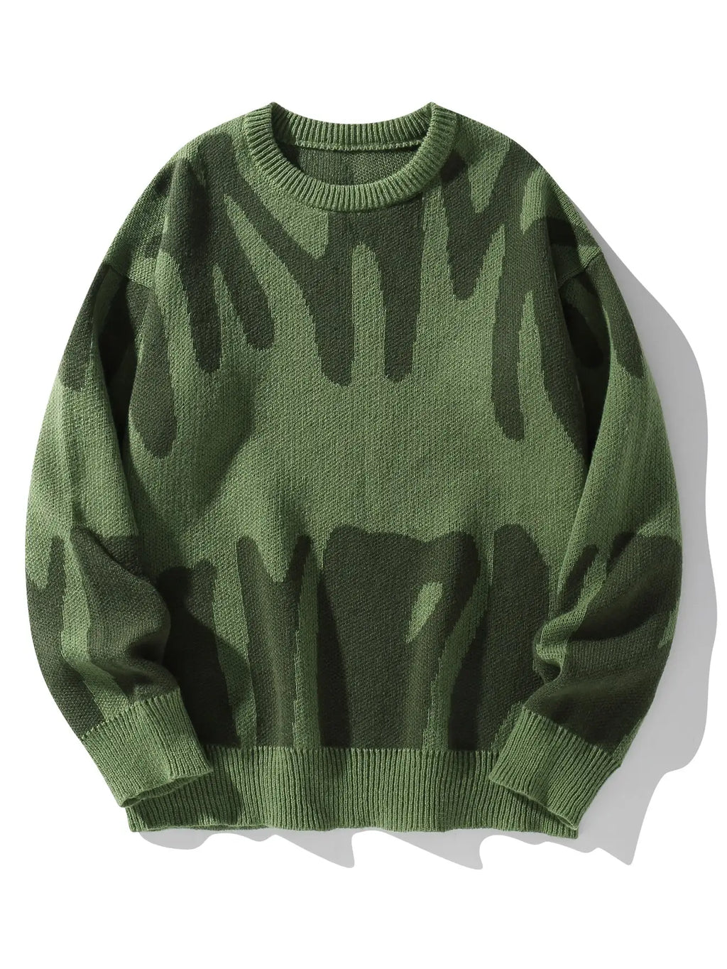 Nueva moda Otoño e Invierno suéter con patrón de Jacquard Irregular suéter informal de punto con bloques de Color para hombre