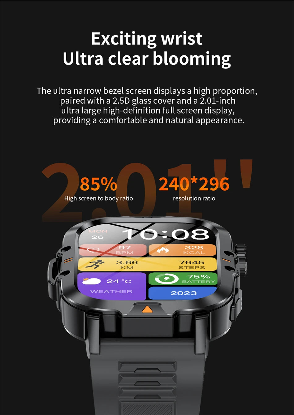 Reloj Inteligente LIGE Bluetooth Deportivo Resistente Agua