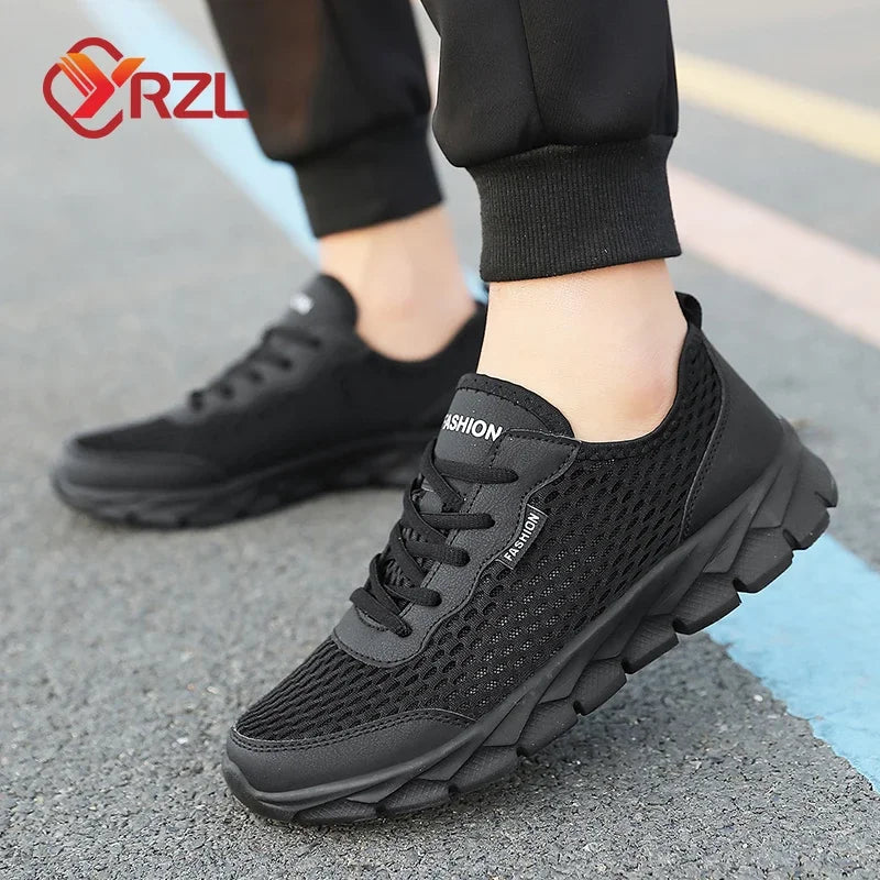 YRZL nuevas zapatillas de correr para hombre, zapatos deportivos transpirables, peso ligero, moda de verano, zapatillas transpirables de talla grande 38-48 para hombre