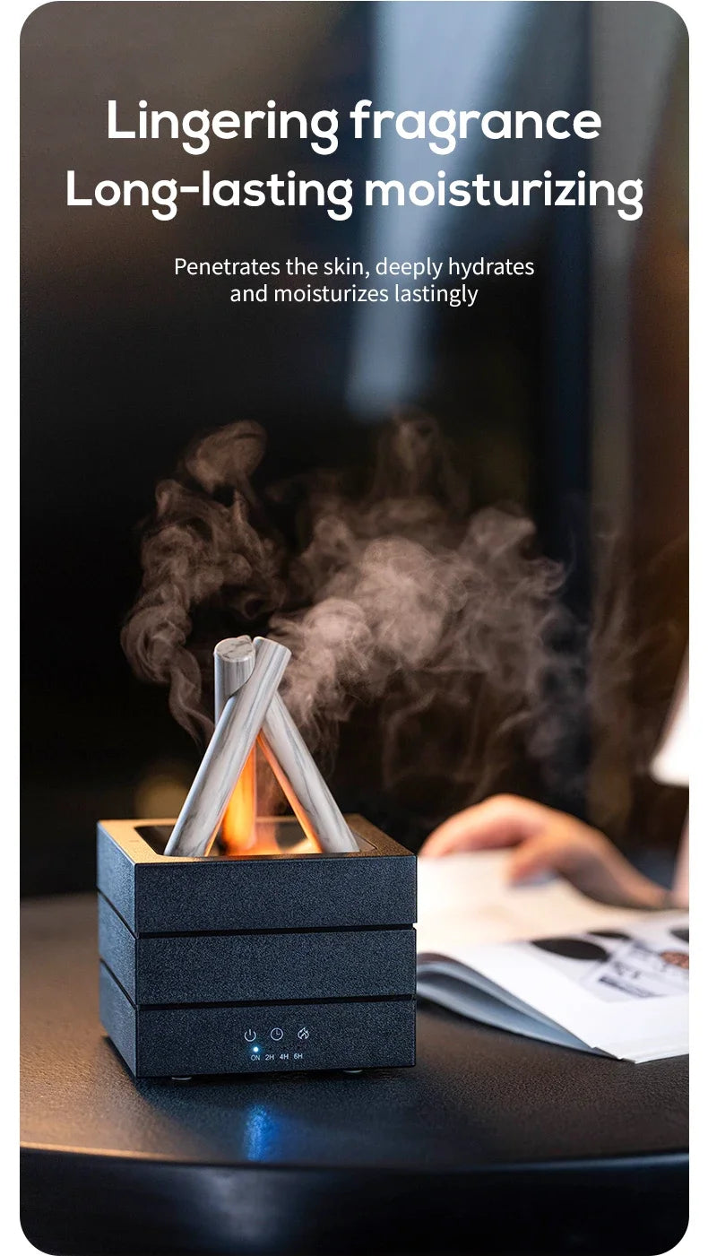 Difusor de Aroma de llama de 280ml, humidificador de aire USB, luz de ambiente colorida y Control remoto, difusor de Aroma de aceite esencial de hoguera