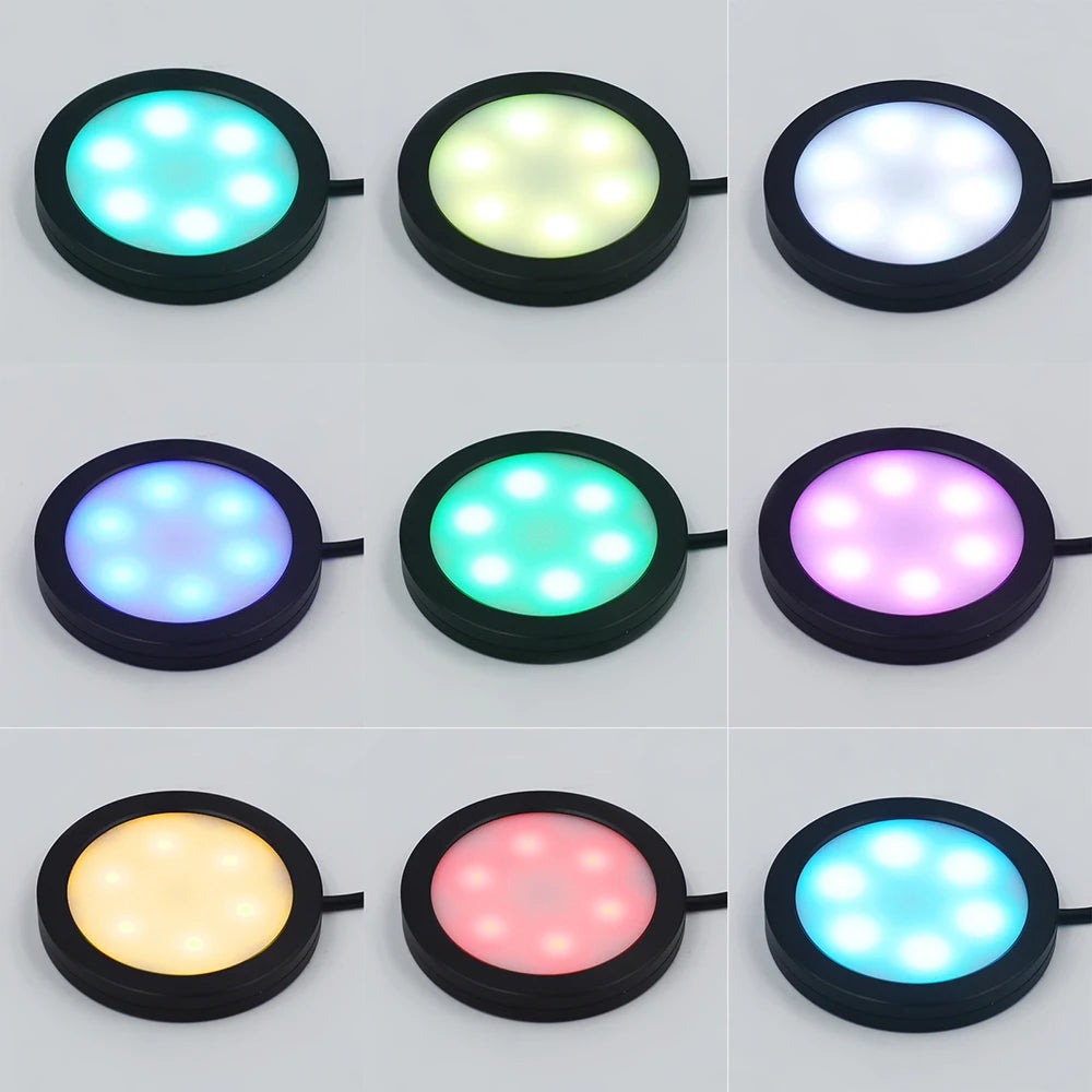 Luz RGB remota de 24 teclas para debajo de gabinete, interruptor USB de 5V, Kit de 1 2 4 6 luces, lámpara delgada para vitrina de cocina, acento de escritorio para Bar en casa