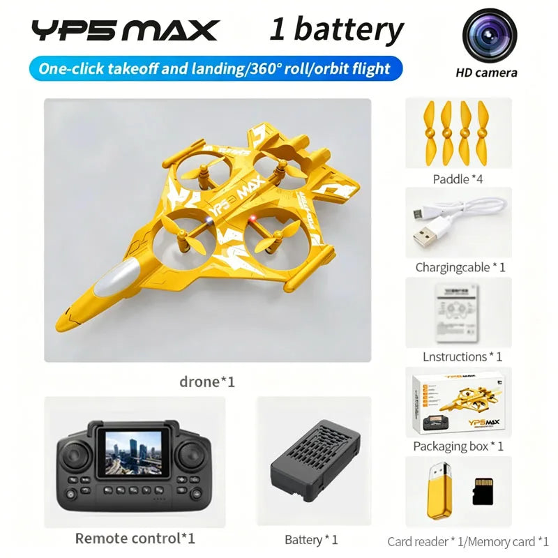 Dron de Acrobacias YP5 MAX con Cámara HD, Plegable, Vuelo Orbital