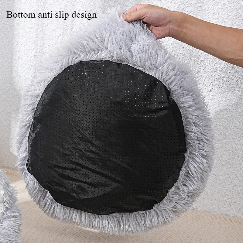 Cama Nido Redonda de Felpa para Mascotas — Suave y Cálida