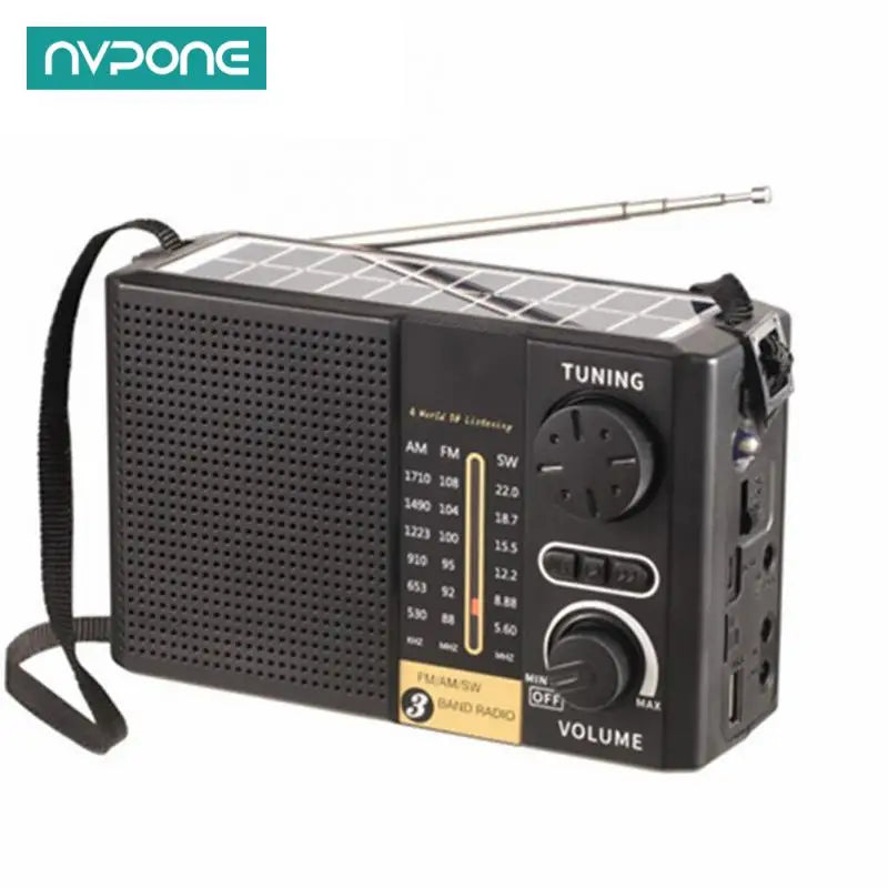 Radio de Emergencia Solar AM FM SW con Linterna LED y Bluetooth