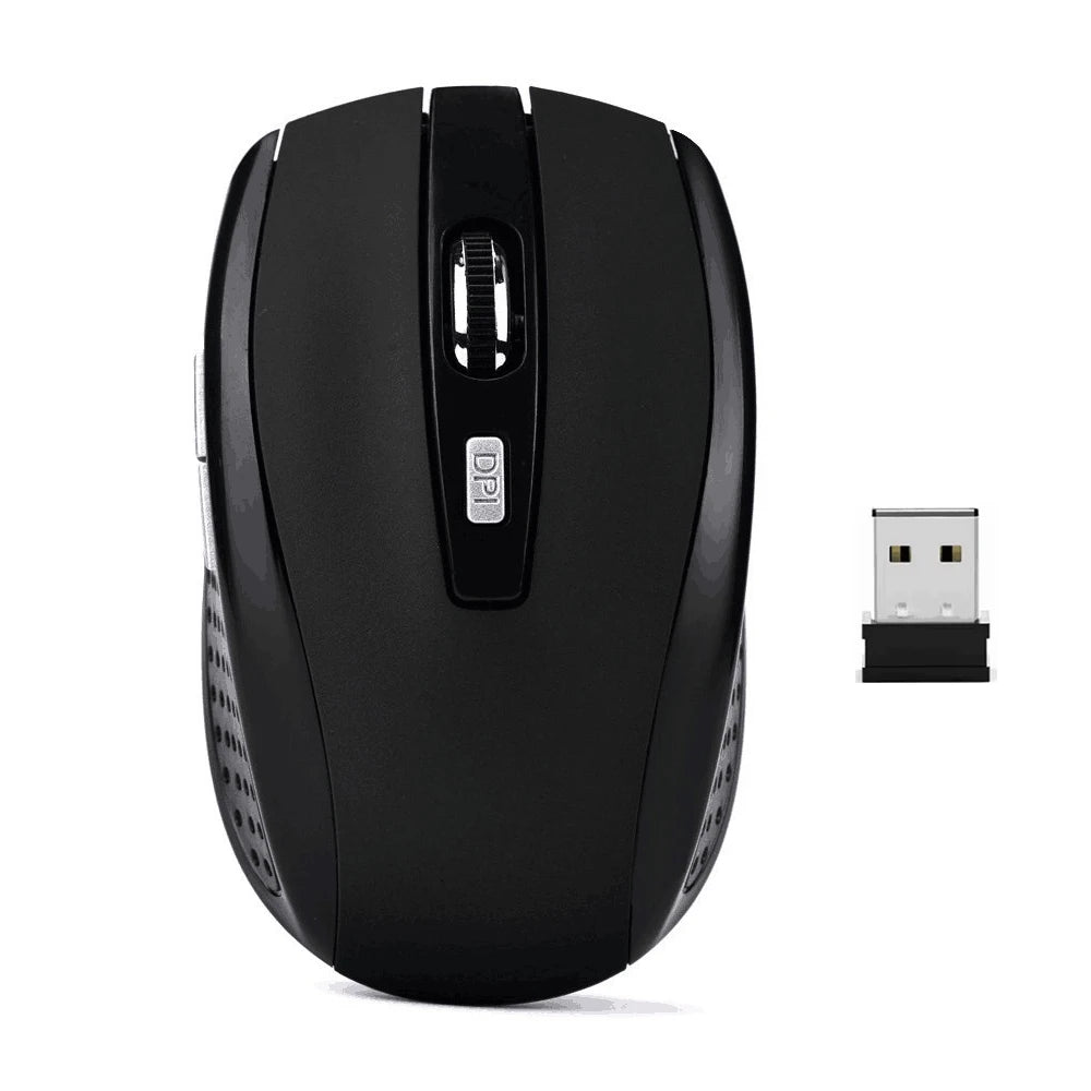 Ratón inalámbrico de 2,4G, ratón para juegos de 6 teclas, ratón silencioso ergonómico, ratón óptico de oficina de 1600DPI para PC, portátil, MacBook y Windows