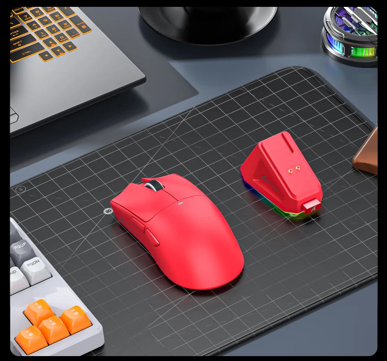 Ratón inalámbrico Attack Shark X11, ratón multimodo Bluetooth/2,4G/con cable, ratón para juegos con base de carga magnética RGB PAW3311