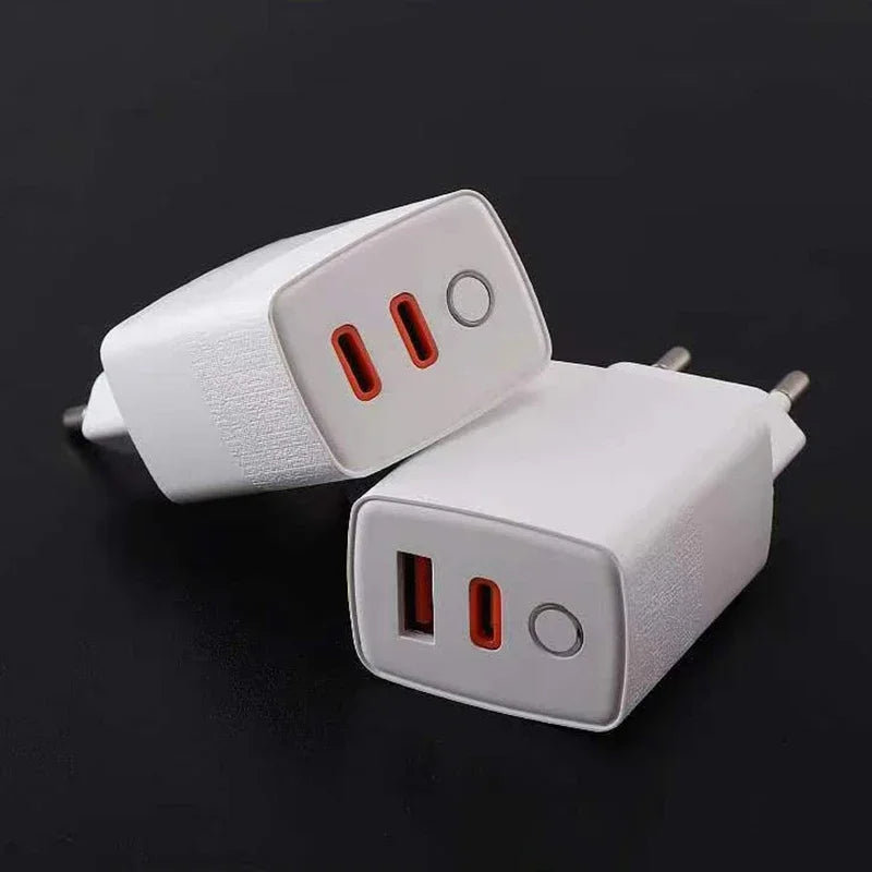 Cargador Rápido Doble Puerto PD+QC5.0 con Indicador LED