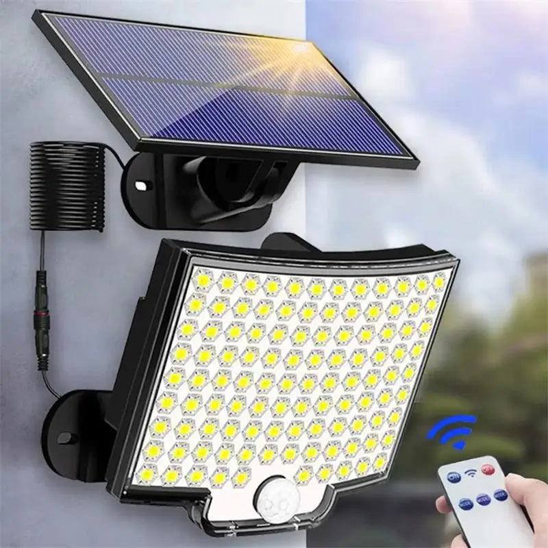 Lámpara Solar Dividida 106 LED con Sensor de Movimiento, 3 Modos IP65