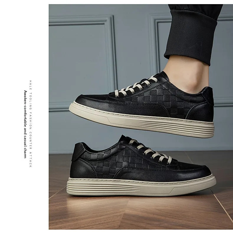 Zapatos Casuales de Cuero Genuino para Hombre - Suela Gruesa