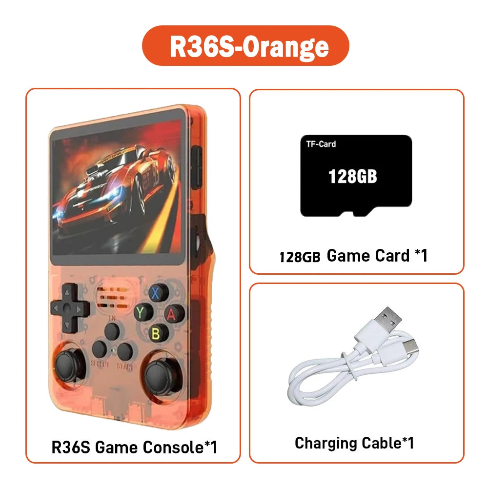 Consola de Juegos Retro R36S ARKOS, Pantalla IPS 3.5 Pulgadas, 64GB