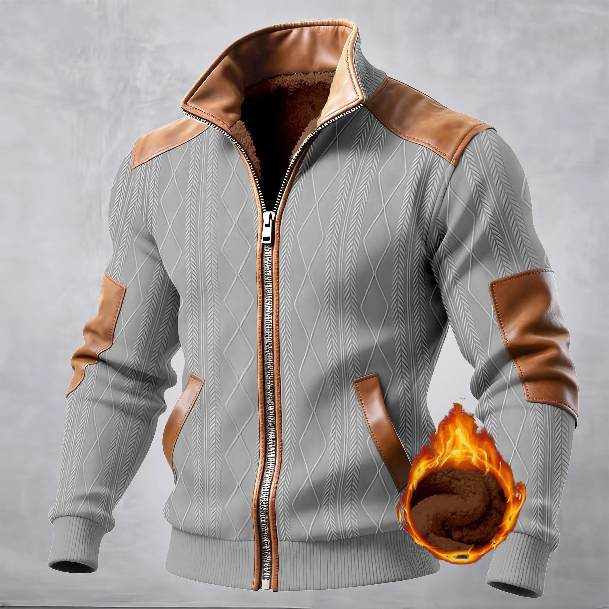 Chaqueta Deportiva para Hombre con Cierre, Resistente al Viento, Gruesa y Cálida